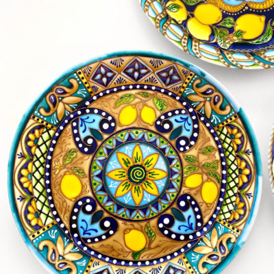 Набор тарелок на стену «Вкус Сицилии — цитрусовая идиллия» с ручной росписью