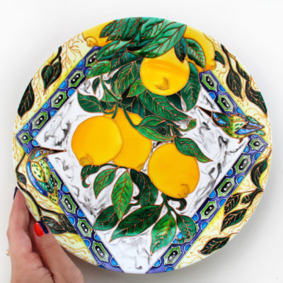 декоративная тарелка лимоны