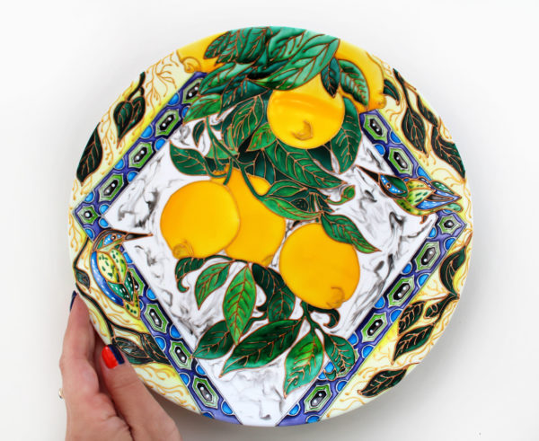 декоративная тарелка лимоны