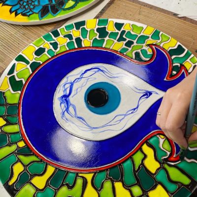 Круглая яркая картина «Глаз Фатимы» Мозаика Диаметр — 40, 50 или 60 см