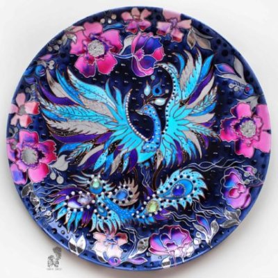 decorative plate тарелка птица счастья