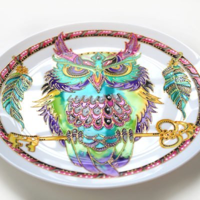 Декоративная тарелка «Сова» ловец снов Подарок для близких и друзей