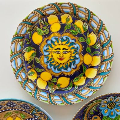 Тарелка на стену «Солнечный лимон» ручная роспись