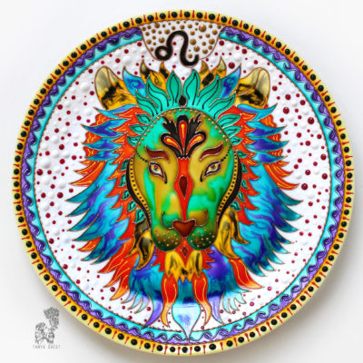 декоративная тарелка лев