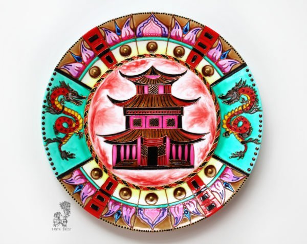 тарелка на стену пагода