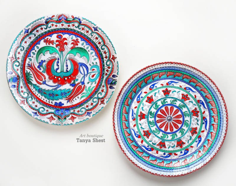Необычные декоративные тарелки: картина на тарелках