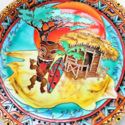 Декоративная тарелка на стену с ручной росписью» — Африканский пляж»