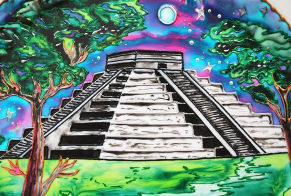 Мексиканская пирамида декоративная тарелка на стену