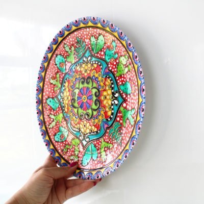 «Забавные кактусы» Тарелка декоративная на стену