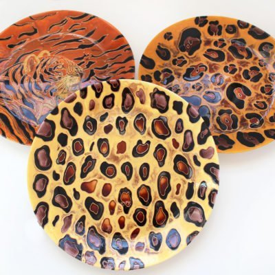 «Стильный акцент» Леопард Ягуар Тигр — набор тарелок на стену
