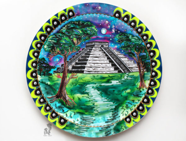 Мексиканская пирамида декоративная тарелка на стену