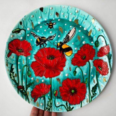 «Маков цвет» — Декоративная тарелка на стену с ручной росписью