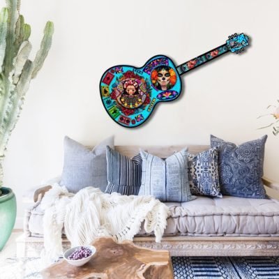 Декоративная гитара с тарелкой в центре — «Viva Mexico»