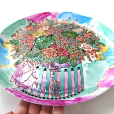 Декоративная тарелка «Букет — утонченная гипсофила»