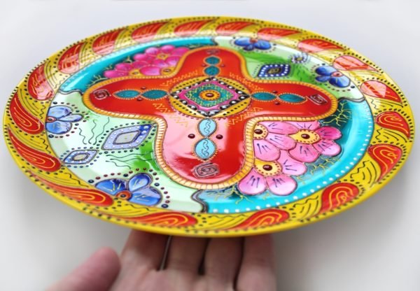 Декоративная тарелка Мексиканские цветы