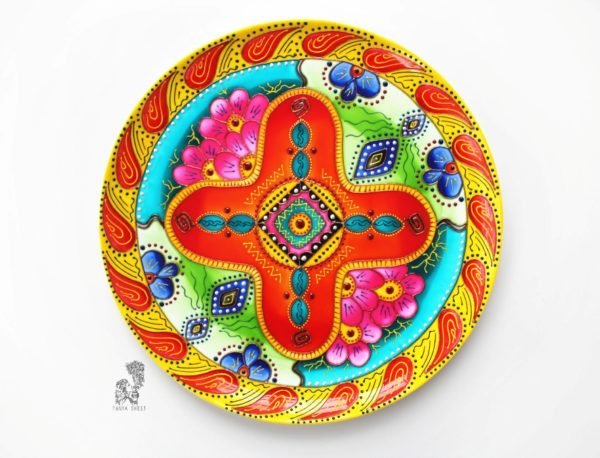Декоративная тарелка Мексиканские цветы
