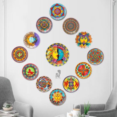 «Мексика — яркая и солнечная» Большой набор декоративных тарелок на стену