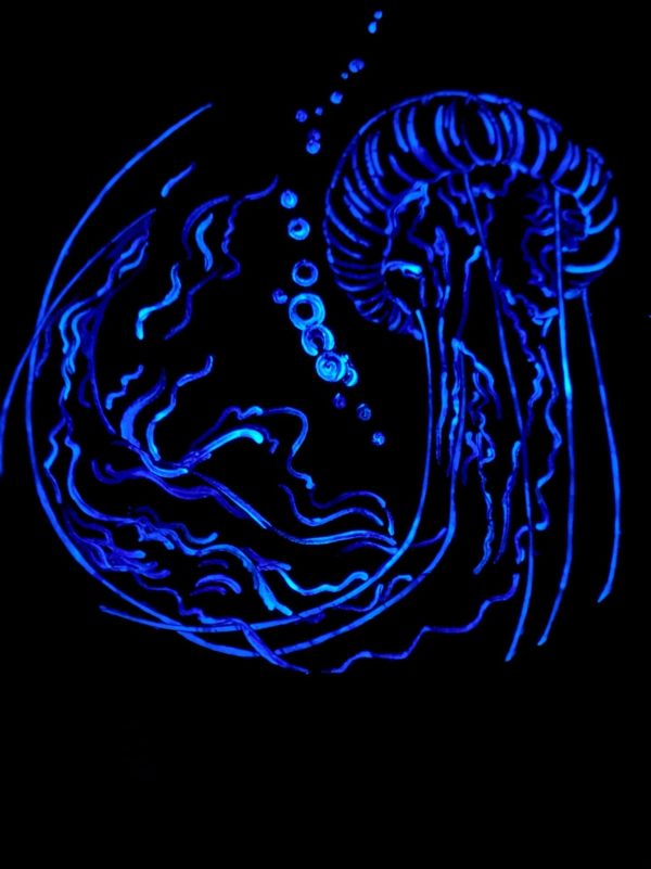 Картина круглая Медуза светящаяся
