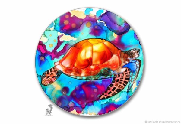 Декоративная тарелка Черепаха в море