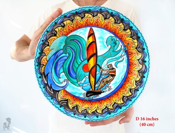Виндсерфинг Windsurfing декоративная тарелка на стену