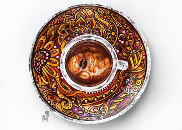 Кофе с апельсином Декоративная тарелка