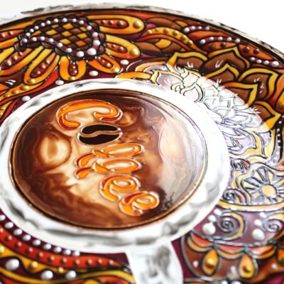 «Кофе с апельсином» Декоративная тарелка с кофе