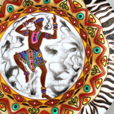 «Зажигательный танцор из Африки» — Африканский танец — Декоративная тарелка