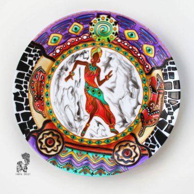 Тарелка на стену африканский танец этнический стиль