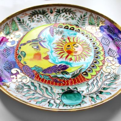 Декоративная тарелка на стену «Люби как Луна»