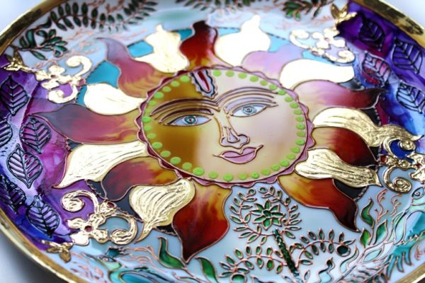 Декоративная тарелка Энергия солнце - золотое Солнце