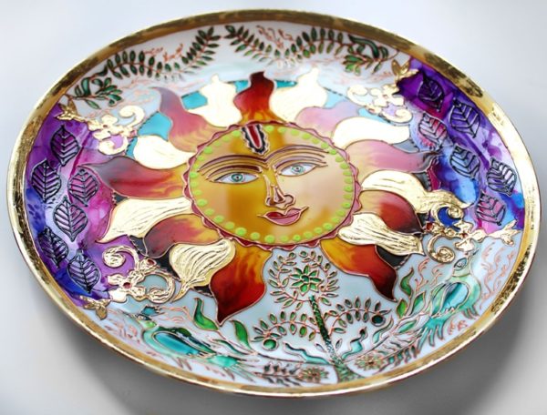 Декоративная тарелка Энергия солнце - золотое Солнце