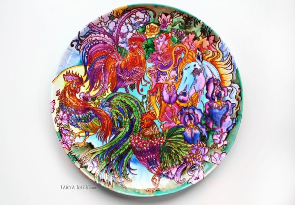 Декоративная тарелка Цветущий сад