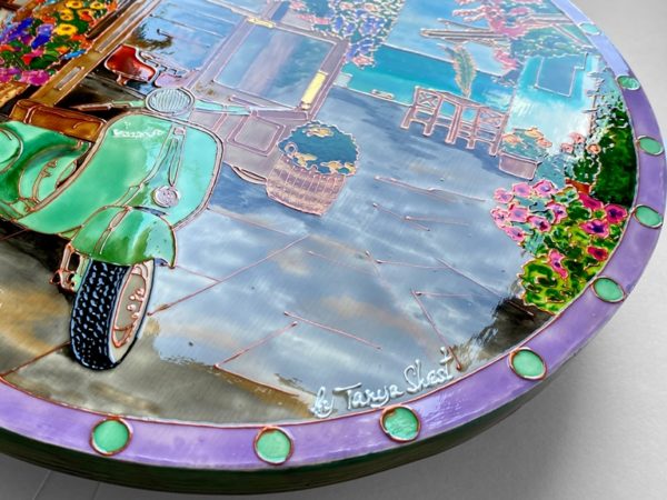 Круглая картина Веспа - Vespa - итальянская мечта