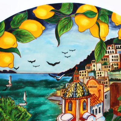 Картина круглая с лимонами «Позитано» — Positano