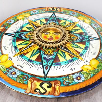 Круглая картина «Сицилийский компас» Лимоны Декор в итальянском стиле