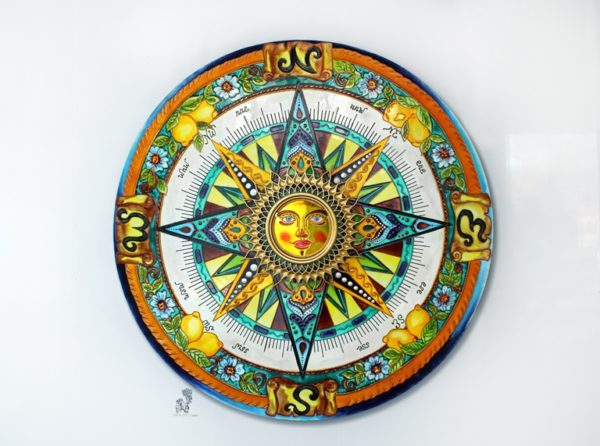 Сицилийский компас - Круглая картина с Лимонами