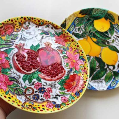 Набор декоративных тарелок «Гранаты и лимоны»