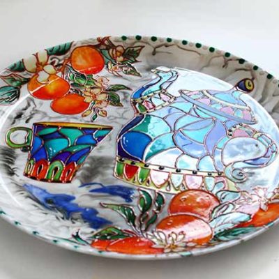 Декоративная тарелка «Мандариновый чай» Мандарины